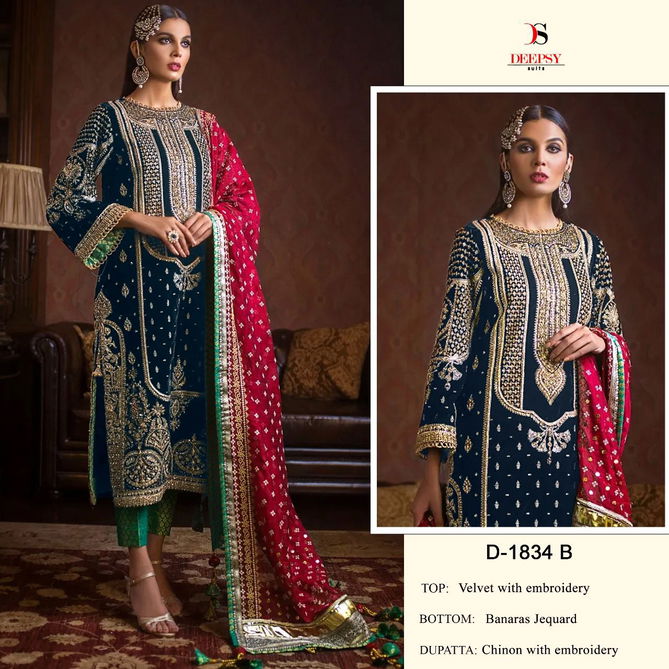 Anaya velvet 2 By Deepsy Velvet Embroidery Salwar Kameez